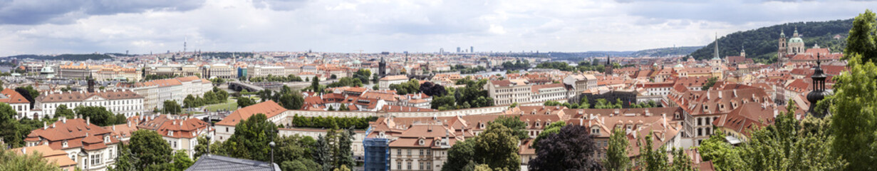 Naklejka na ściany i meble Panoramic view of Prague, Czech Republic.