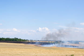 fire on a rural field
