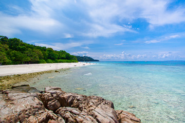 Fototapeta na wymiar Idyllic beach of Andaman Sea in Tachai island - Thailand