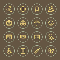 Medicine web icons set, coffee series