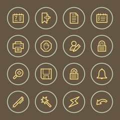 Organizer web icons set, coffee series