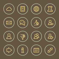 Social media web icons set, coffee series