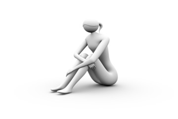 Девушка сидит