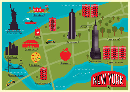City Map Illustration of New York