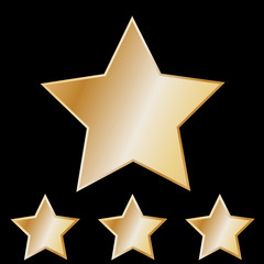 abstract gold star on black background