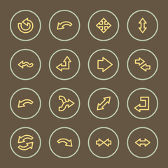 Arrow web icons set, coffee series