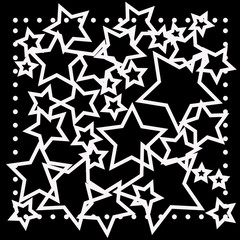 abstract bokeh white star on black background