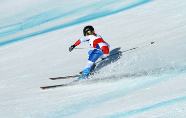 Fototapeta na wymiar Skirennfahrerin