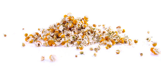 Scattered Heap of Chamomile Flower Heads