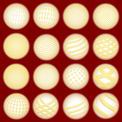 Fototapeta premium Golden planet symbols, vector