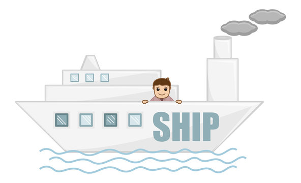 Cartoon Character - Man on Ship