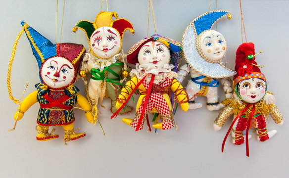bright christmas clown figures decorations