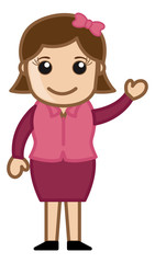 Cute Simple Cartoon Girl Vector
