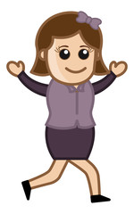 Cartoon Girl Running Vector