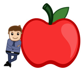 Man Standing with an Apple