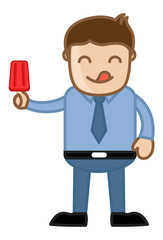 Man Holding a Lolly Ice Cream