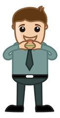 Man Eating Burger Vector