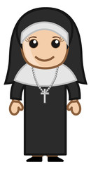Cute Holy Nun - Vector