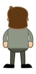 Man Standing Back - Vector