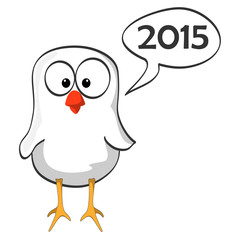 Fototapeta premium cartoon chicken blue wave 2014