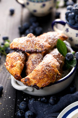 Puff pastry with blueberry. Delicious  dessert