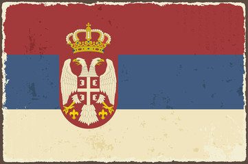 Serbian grunge flag. Vector illustration