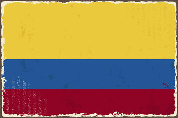 Colombian grunge flag. Vector illustration