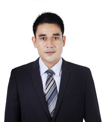 Closeup of asian businessman in studio