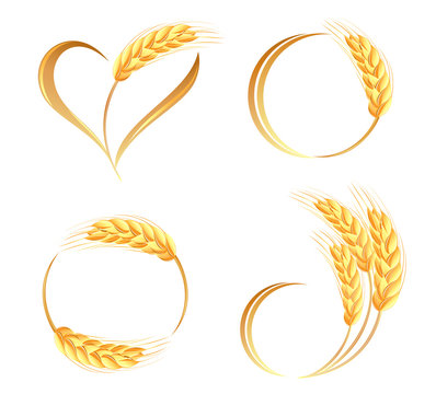 Abstract wheat ears icons