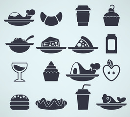 food silhouettes in info-graphic style
