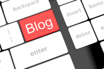 blog bloggar or inernet blogging concept with key