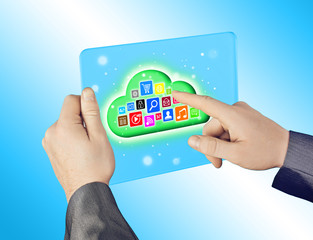 Cloud computing touchscreen interface