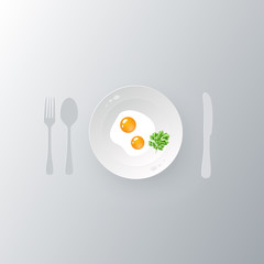 Scrambled eggs on plate