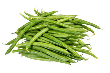 Fresh picked green beans isolated