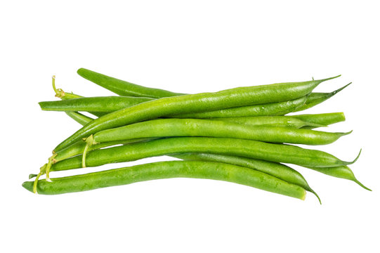 Fresh picked green beans isolated