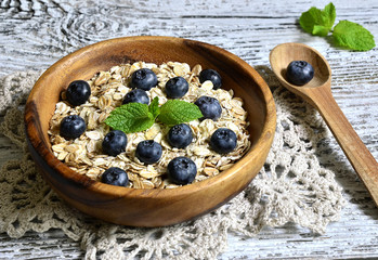 Muesli with blueberry.