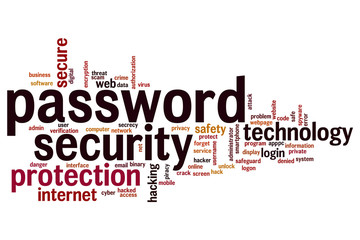 Password security word cloud