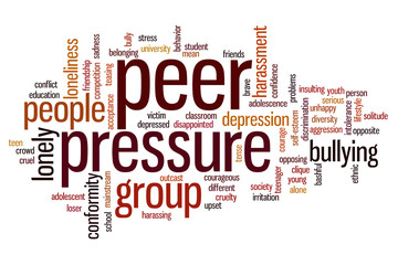 Peer pressure word cloud