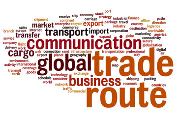 Trade route word cloud