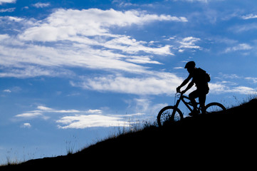 Biker silhouette, mountain bike