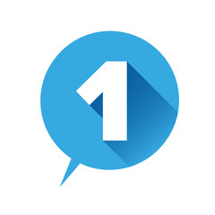 Number one icon - flat style