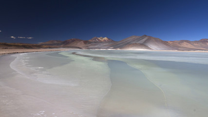 landscape with frozen lake