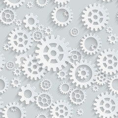 Vector seamless gears 3d mechanical pattern