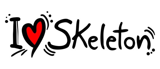 Skeleton sport love message