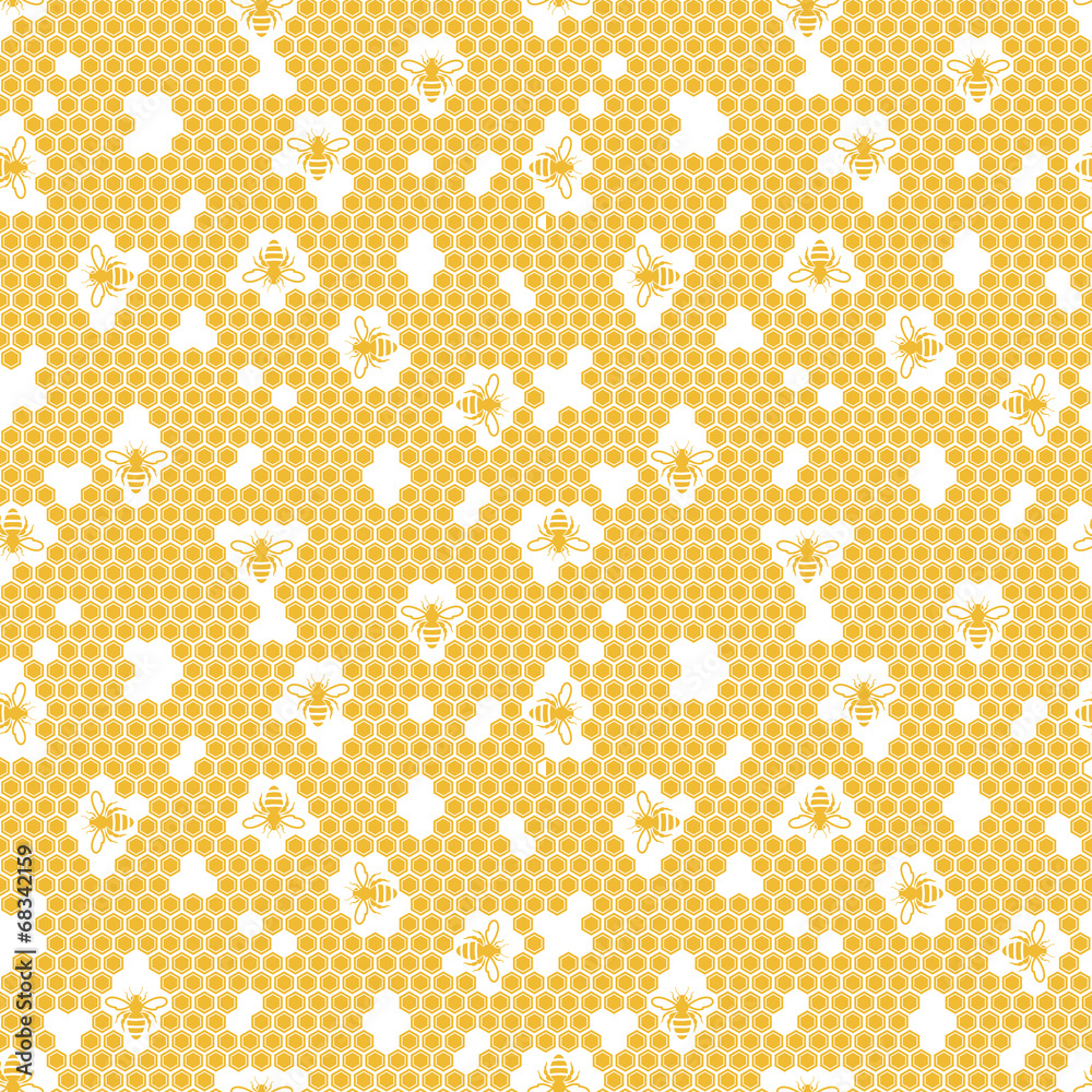Poster honeycombs seamless pattern