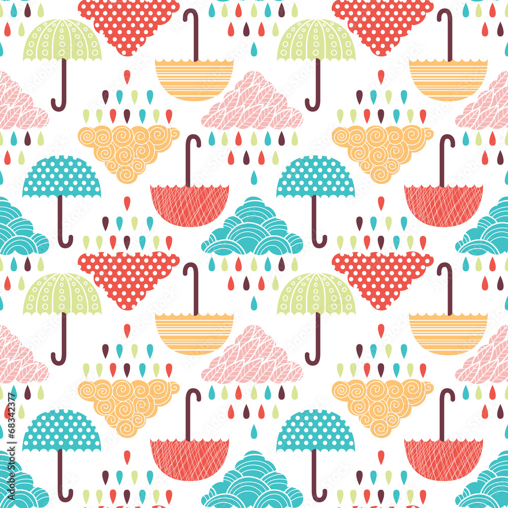 Poster rain seamless pattern