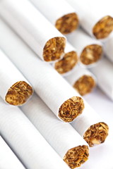 Cigarettes with a brown filter close - up