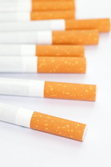 Cigarettes with a brown filter close - up