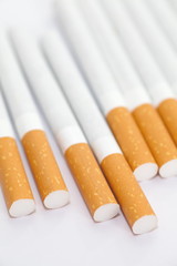 Cigarettes with a brown filter close - up