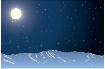 Naklejka premium Winter night landscape